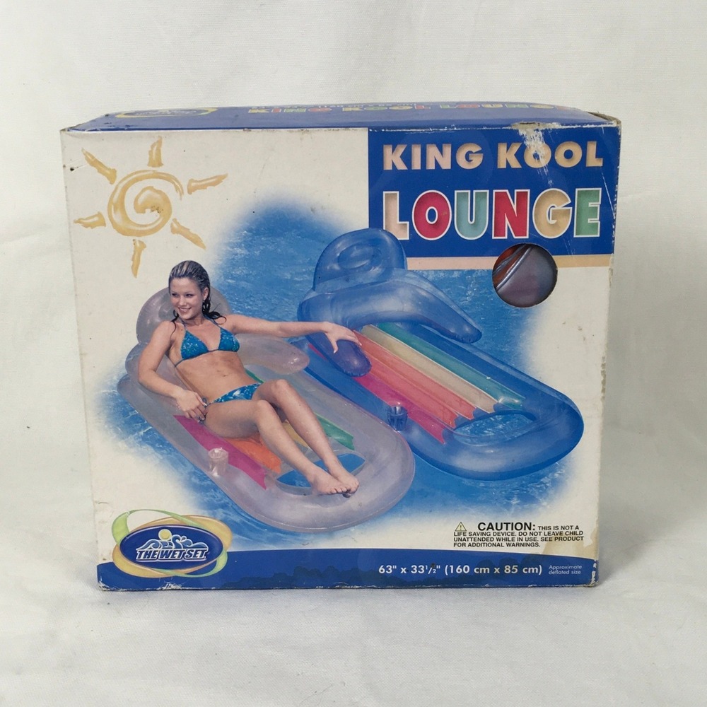 The Wet Set Intex King Kool Lounge Pool Float NOS Sealed Vintage